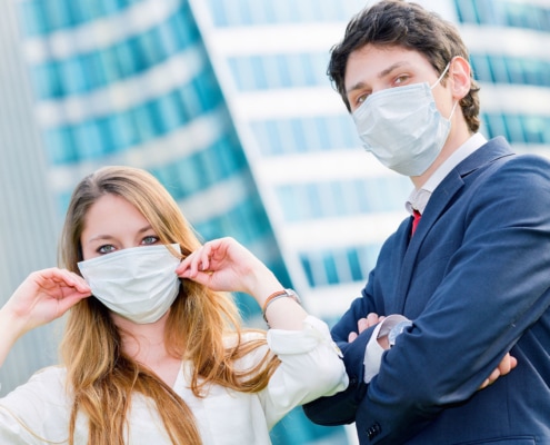 Mundschutz. Sollte ein Fotograf Gesichtsmaske tragen?