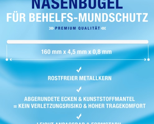 Produktfoto für Amazon. Draht für Nasenbügel