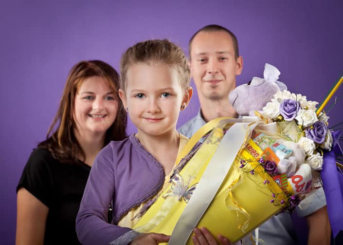 Fotografie – Eltern mit Kind zum Schulanfang